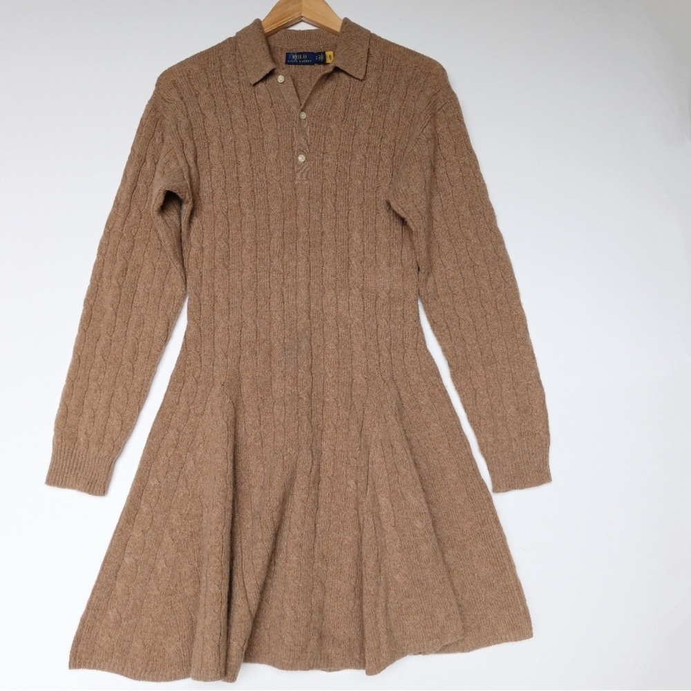 Polo Ralph Lauren Cable Knit Wool Cashmere Sweater Dress